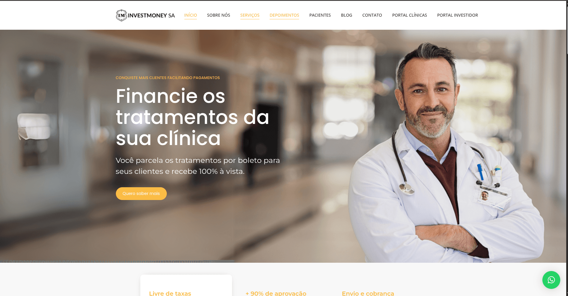 INVESTMONEY — PLATAFORMA FINANCEIRA PARA CLÍNICAS